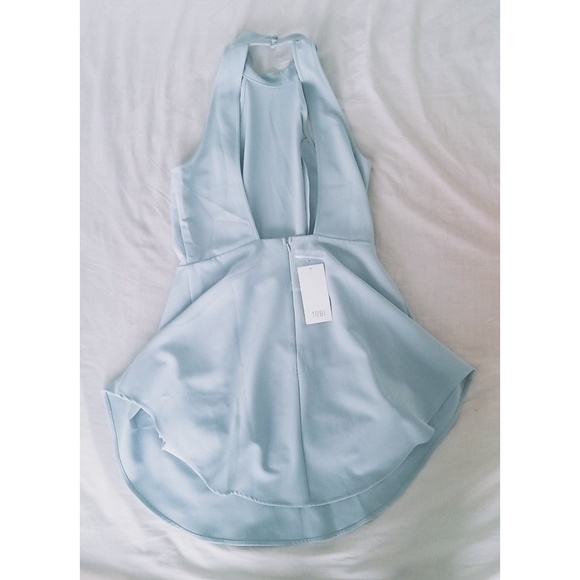 Light Blue Tobi Halter Skater Dress - Picture 2 of 2